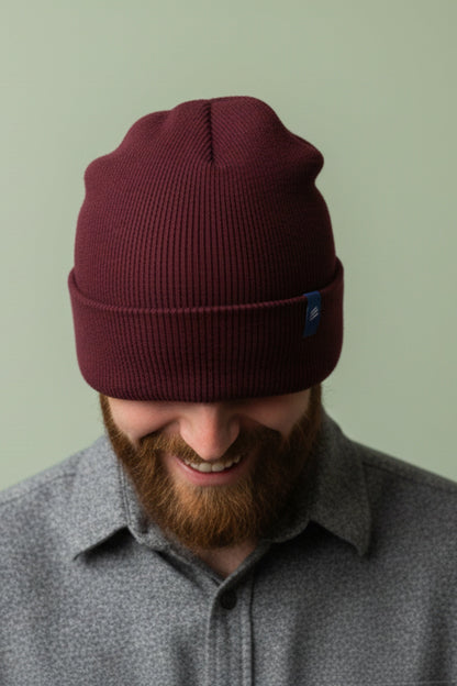 Yak Wool Beanie Hats by United By Blue sold by Kempain Family Outfitters worn by male model.
